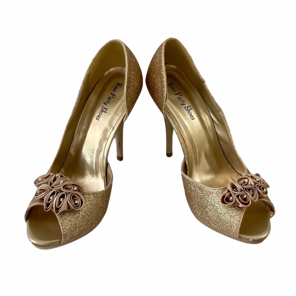 Your Party Shoes Formal Platform Peep Toe Heels 9